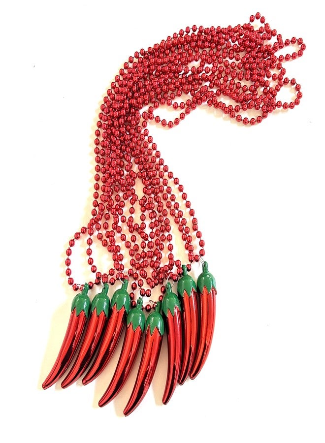 GZYSSL 14 Pcs Chili Pepper Bead Mexico Fiesta Red Pepper Party Gift Beads Chili Themed Party Decorations Mardi Gras Beads Party Supplies… - Image 3